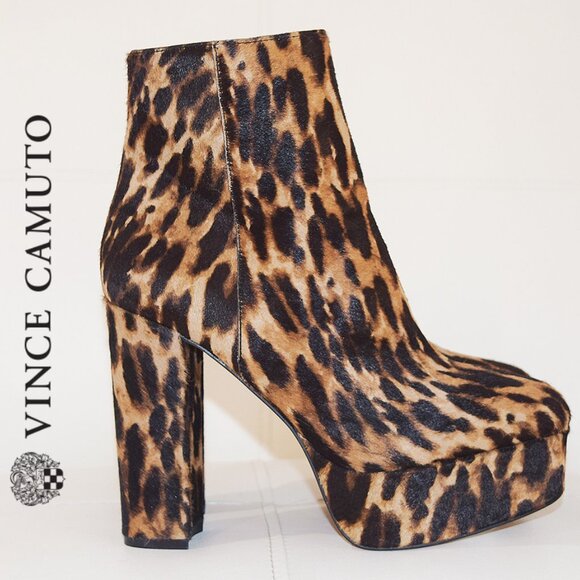 Vince Camuto Shoes - SOLD / Vince Camuto Leopard Calf Hair Platform Bootie  / Size 8M